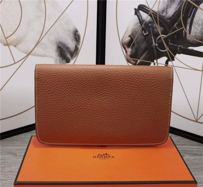 Hermes Dogon Combine Wallet Calfskin In Camel High