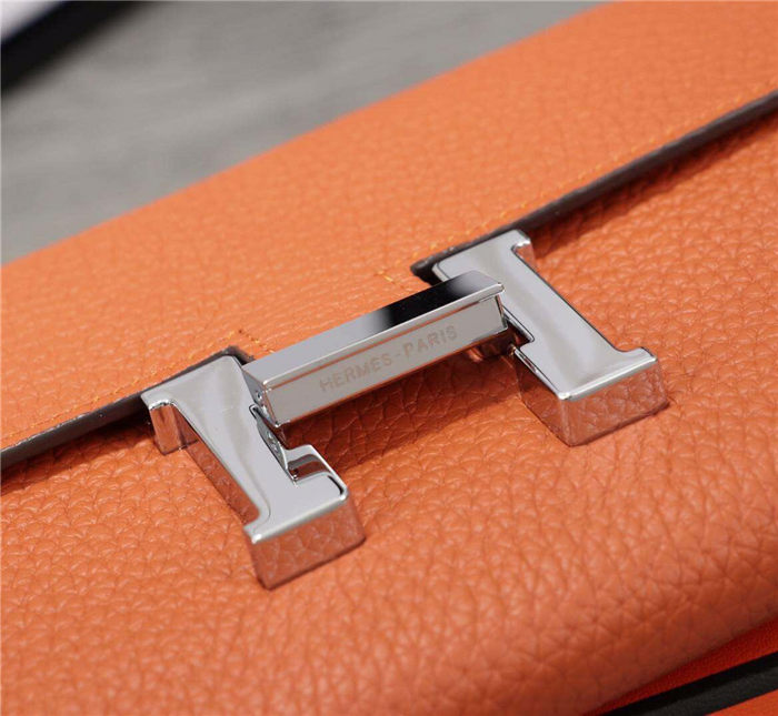 Hermes Constance Long Wallet Calfskin In Orange High