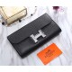 Hermes Constance Long Wallet Epsom Calfskin In Black High