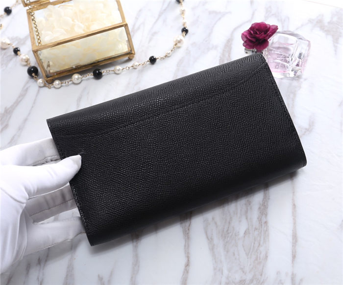 Hermes Constance Long Wallet Epsom Calfskin In Black High