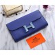 Hermes Constance Long Wallet Epsom Calfskin In Navy High