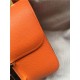 Hermes Mini Constance 18cm/24cm Epsom Bag Silver/Gold Metal Orange High