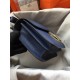 Hermes Mini Constance 18cm/24cm Epsom Bag Silver/Gold Metal Navy High