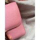 Hermes Mini Constance 18cm/24cm Epsom Bag Silver/Gold Metal Pink High