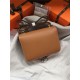 Hermes Mini Constance 18cm/24cm Epsom Bag Silver/Gold Metal Tan High