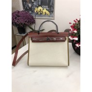 Hermes Herbag 31 bag Canvas and Leather Off-White High