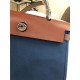 Hermes Herbag 31 bag Canvas and Leather Denim Blue High