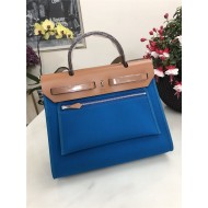 Hermes Herbag 31 bag Canvas and Leather Royal Blue High