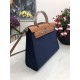 Hermes Herbag 31 bag Canvas and Leather Navy High