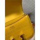 Hermes Mini Constance Crocodile Leather Bag Silver/Gold Metal High