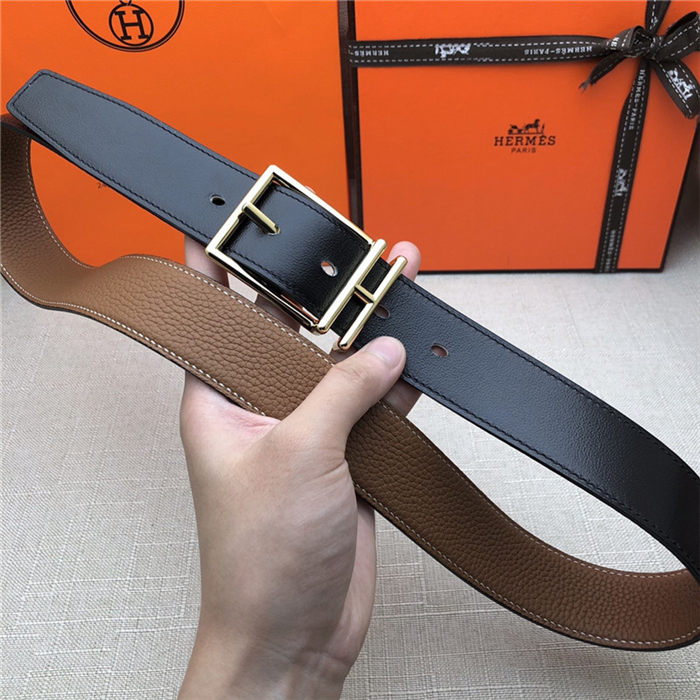 Hermes Nathan 32 reversible belt Togo Camel High