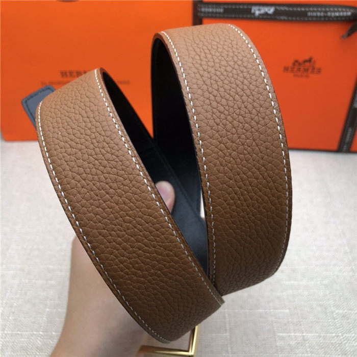 Hermes Nathan 32 reversible belt Togo Camel High