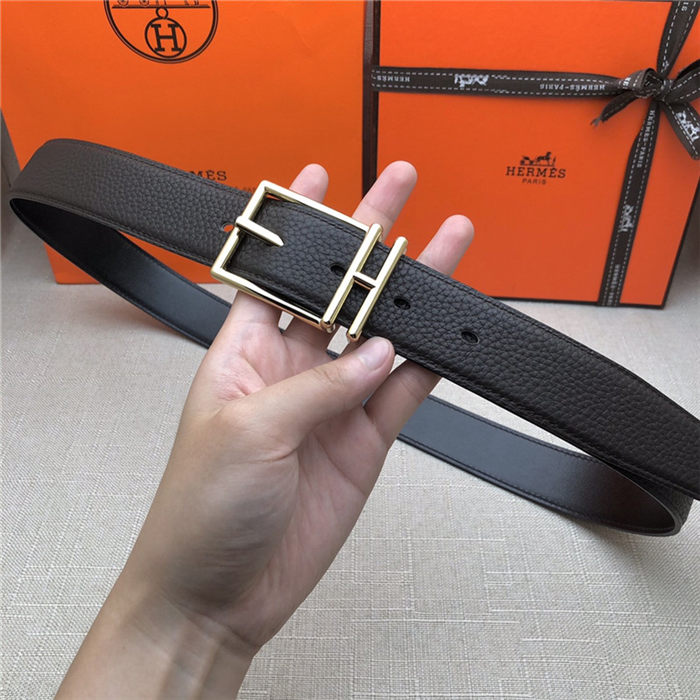 Hermes Nathan 32 reversible belt Togo Coffee High