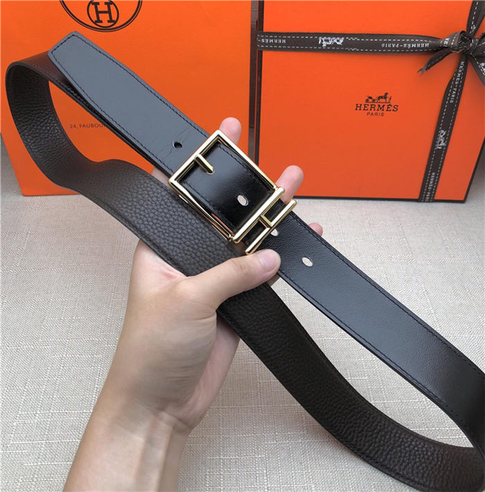 Hermes Nathan 32 reversible belt Togo Coffee High