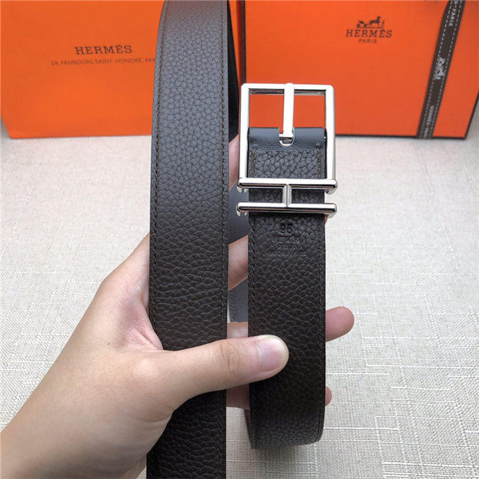 Hermes Nathan 32 reversible belt Togo Coffee High