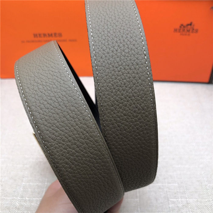 Hermes Nathan 32 reversible belt Togo Grey High