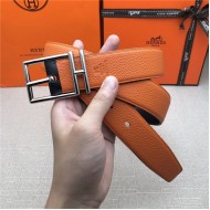 Hermes Nathan 32 reversible belt Togo Orange High