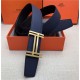 Hermes H au Carre belt buckle & Reversible leather strap 38 mm Epsom Black/Navy High