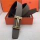 Hermes H au Carre belt buckle & Reversible leather strap 38 mm Epsom Black/Grey High