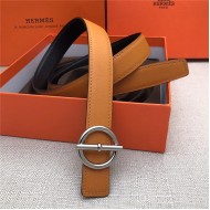 Hermes Circle belt buckle & Reversible leather strap 25 mm Epsom Orange High