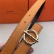 Hermes Circle belt buckle & Reversible leather strap 25 mm Epsom Orange High