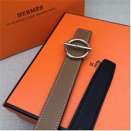 Hermes Circle belt buckle & Reversible leather strap 25 mm Epsom Camel High