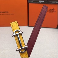 Hermes Gamma belt buckle & Reversible leather strap 13 mm Epsom Yellow/Wine High