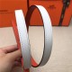 Hermes Gamma belt buckle & Reversible leather strap 13 mm Epsom White/Orange High