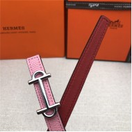 Hermes Gamma belt buckle & Reversible leather strap 13 mm Epsom Pink/Wine High