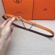 Hermes Chain belt buckle & Reversible leather strap 13 mm Epsom Orange/Wine High