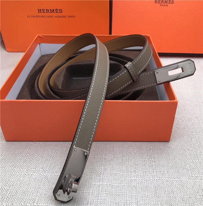 Hermes Kelly 18 belt Epsom Grey High