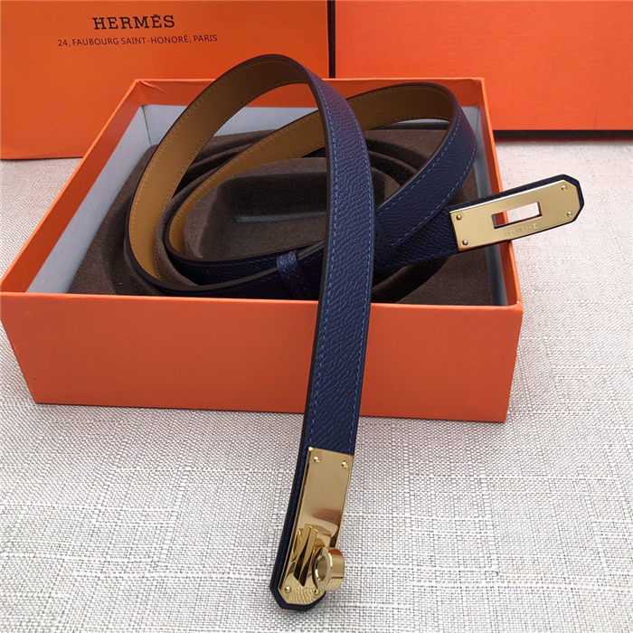 Hermes Kelly 18 belt Epsom Navy High