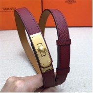 Hermes Kelly 18 belt Epsom Burgundy High