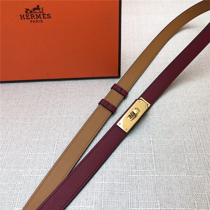 Hermes Kelly 18 belt Epsom Burgundy High