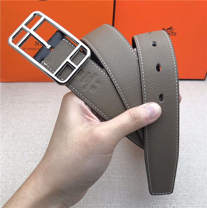 Hermes Cape Code 32 reversible belt Epsom Grey High