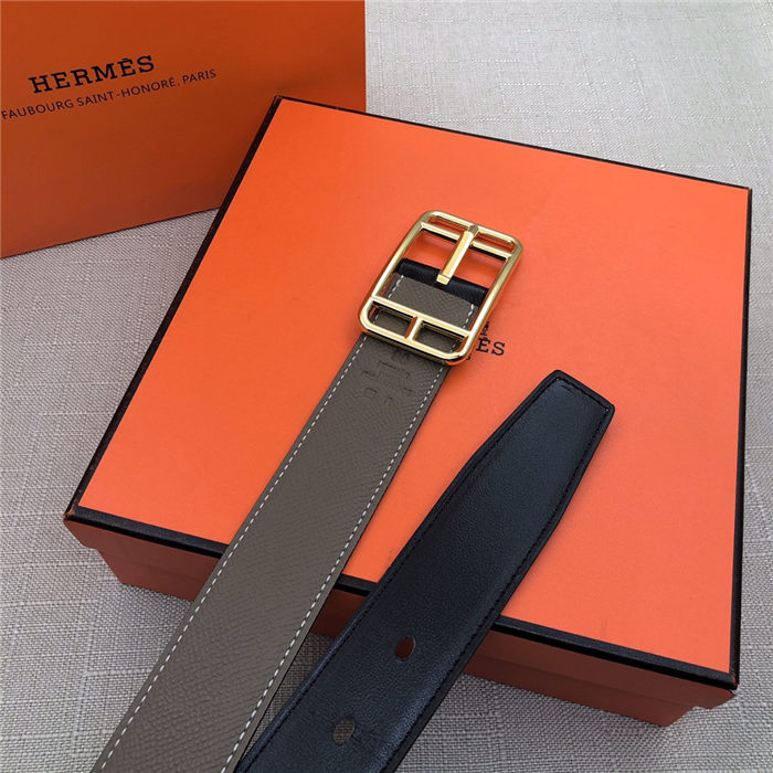 Hermes Cape Code 32 reversible belt Epsom Grey High