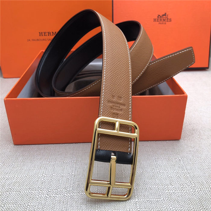 Hermes Cape Code 32 reversible belt Epsom Camel High