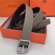 Hermes Code 32 reversible belt Epsom Grey with Silver Buckle High