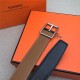 Hermes Code 32 reversible belt Epsom Camel with Silver Buckle High