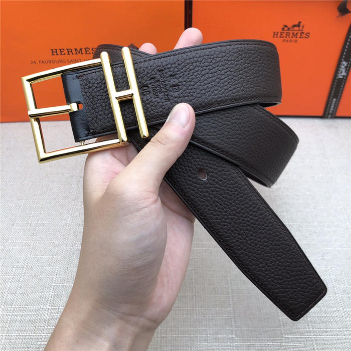 Hermes Nathan 38 reversible belt Togo Coffee High