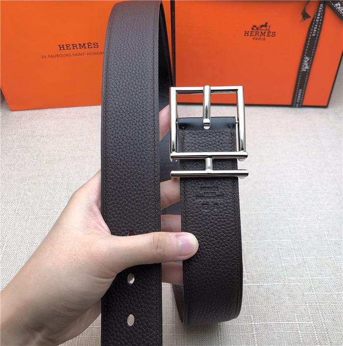 Hermes Nathan 38 reversible belt Togo Coffee High