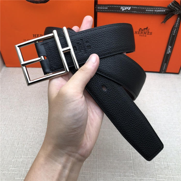 Hermes Nathan 38 reversible belt Togo Black High