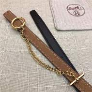 Hermes Chain belt buckle & Reversible leather strap 13 mm Epsom Camel/Black High