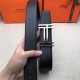 Hermes H au Carre belt buckle & Reversible leather strap 32/38 mm Togo Black High