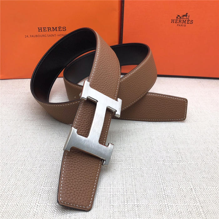 Hermes H belt buckle & reversible strap 32/38 mm Togo Camel High