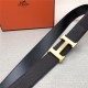 Hermes H belt buckle & reversible strap 32/38 mm Togo Coffee High