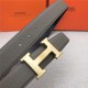 Hermes H belt buckle & reversible strap 32/38 mm Togo Grey High