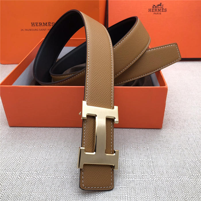 Hermes H belt buckle & reversible strap 32 mm Epsom Camel High