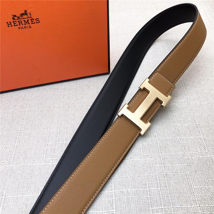 Hermes H belt buckle & reversible strap 32 mm Epsom Camel High