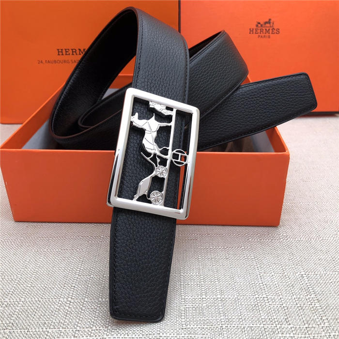 Hermes Carriage reversible Belt 32/38 mm Togo Black High